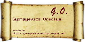 Gyorgyevics Orsolya névjegykártya